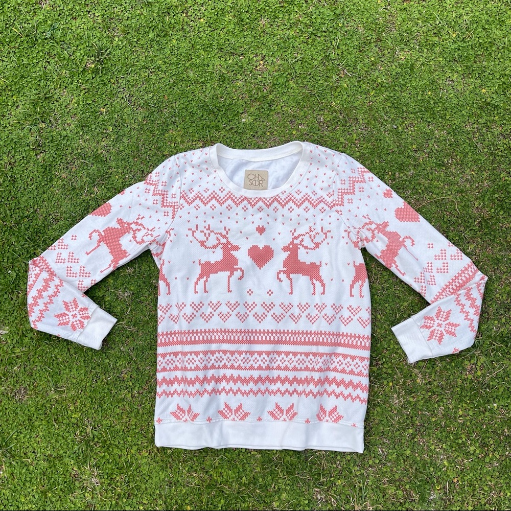 CHASER reindeer holiday love sweater Small casual